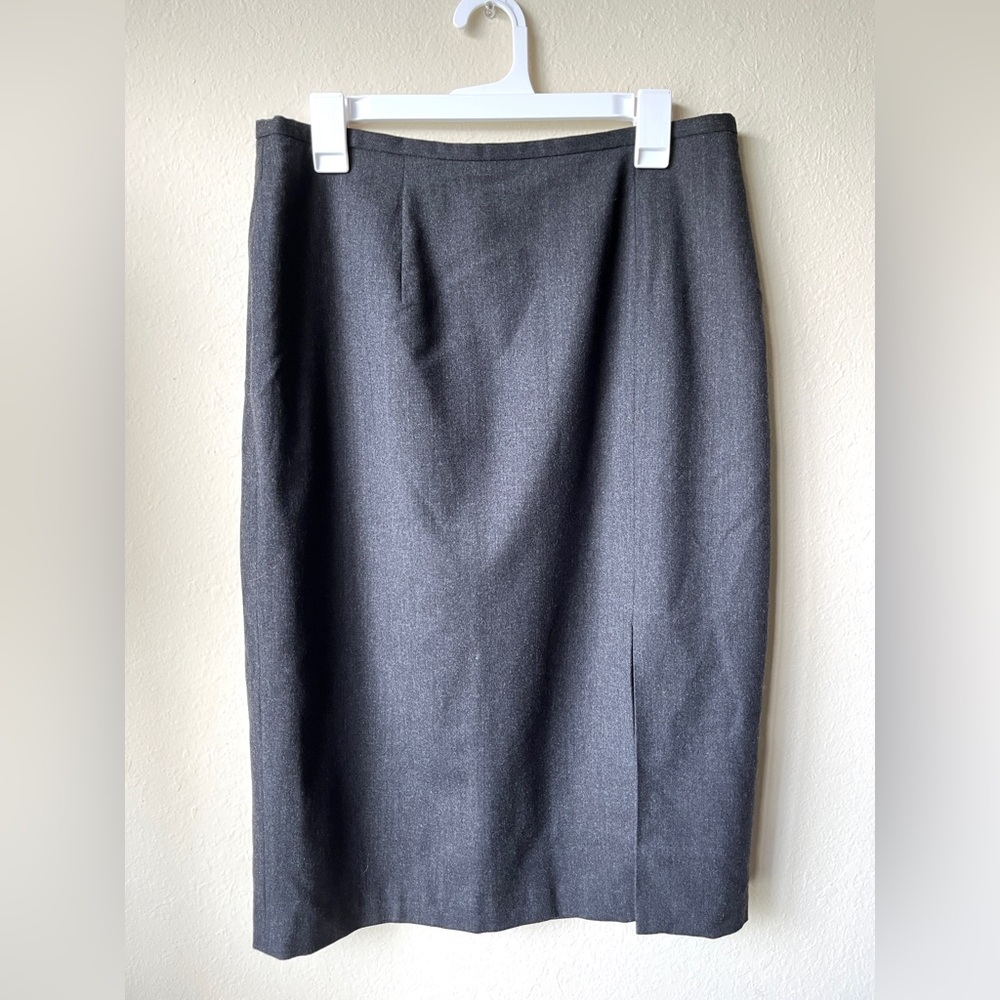 Valerie Stevens Charcoal Pencil Wool Skirt